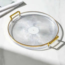 Bandeja de Armazenamento de Luxo com Alça Dourada - achatudostore