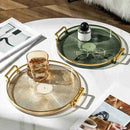 Bandeja de Armazenamento de Luxo com Alça Dourada - achatudostore