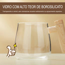 Caneca com Misturador Elétrico Automático para bebidas com tampa de bamboo - achatudostore