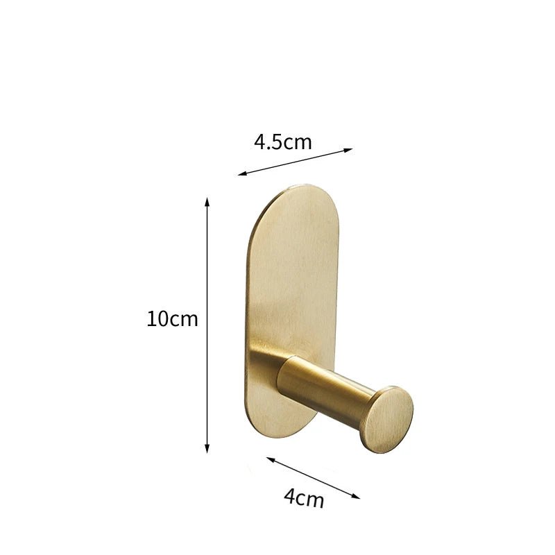 Conjunto Elegante de 5x Acessórios para Banheiro em Dourado - Sem Perfuração, Aço inoxidável - achatudostore