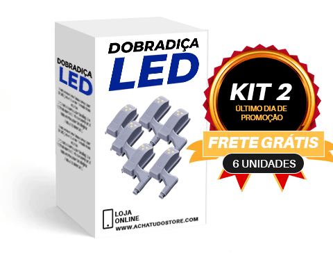 Dobradiça LED - Sensor Inteligente com Luz Led para Dobradiças - achatudostore