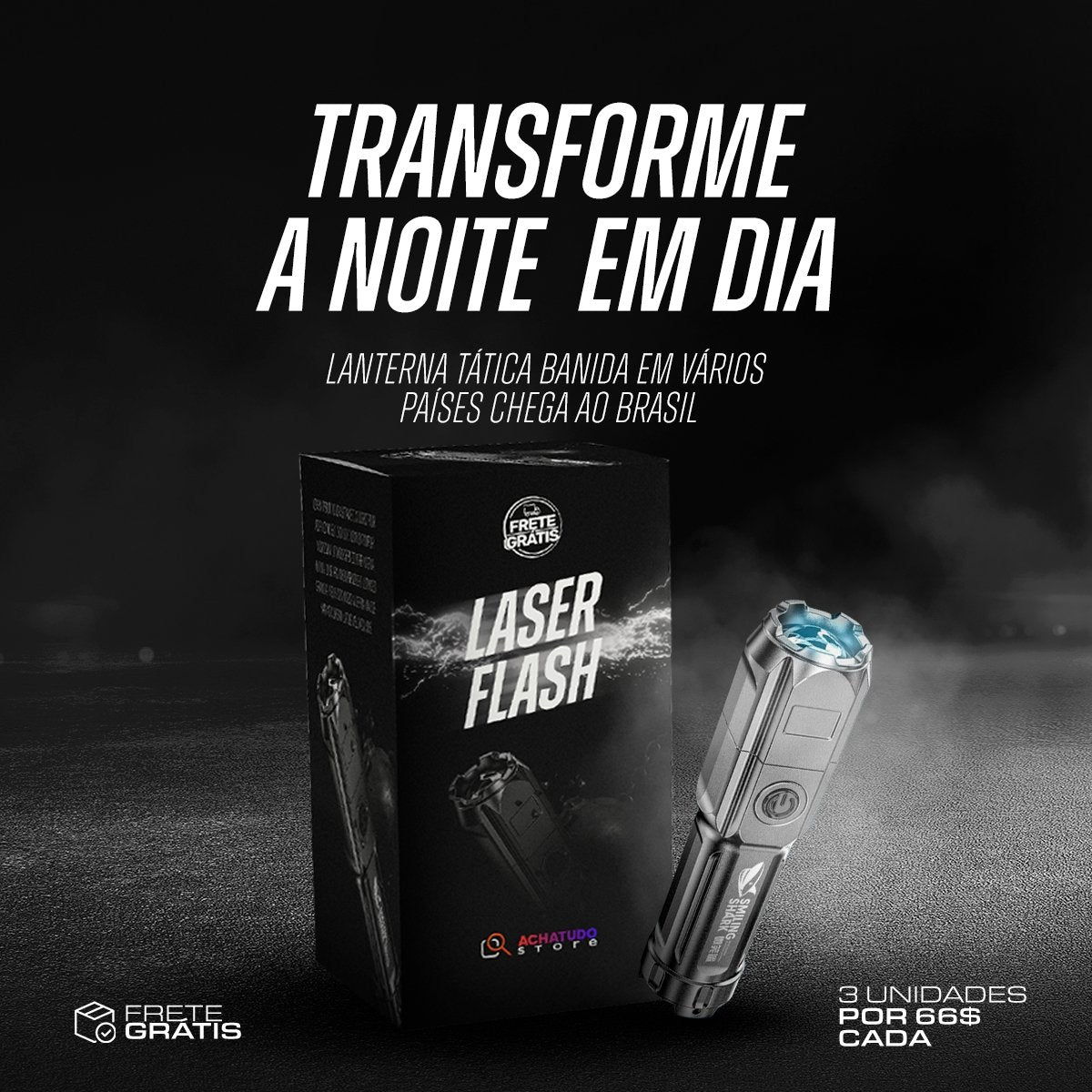 Laser Flash Super Lanterna 10.000 Lúmens