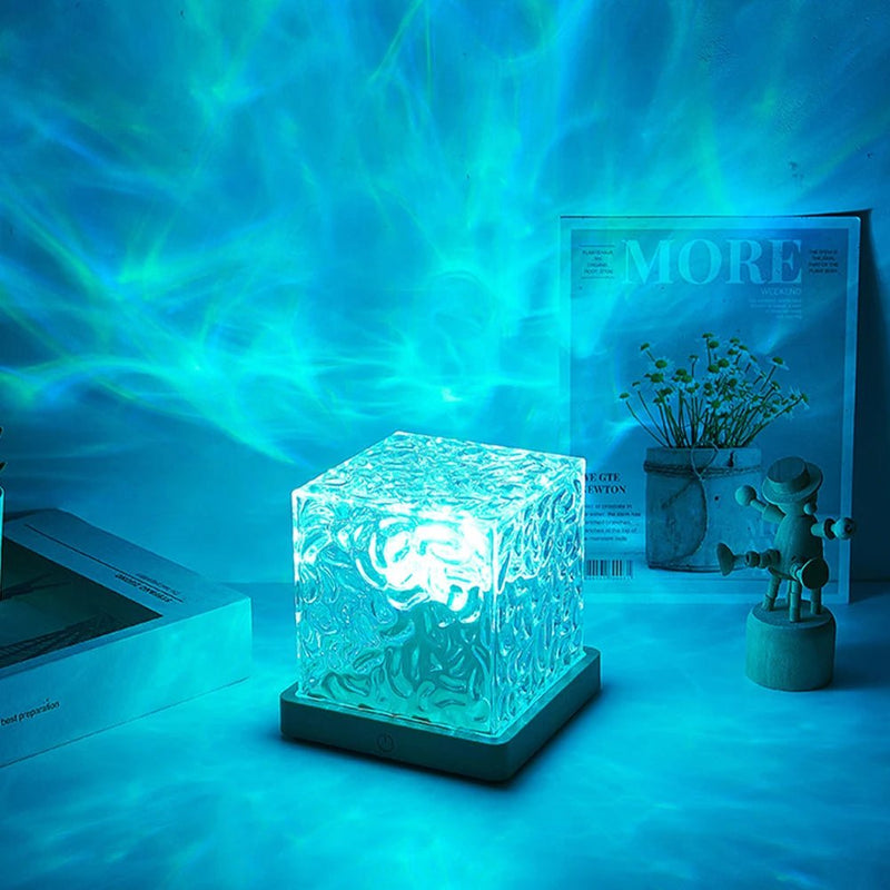 Luminária de Cristal Noturna Dinâmica com Projeção da aurora boureal - achatudostore