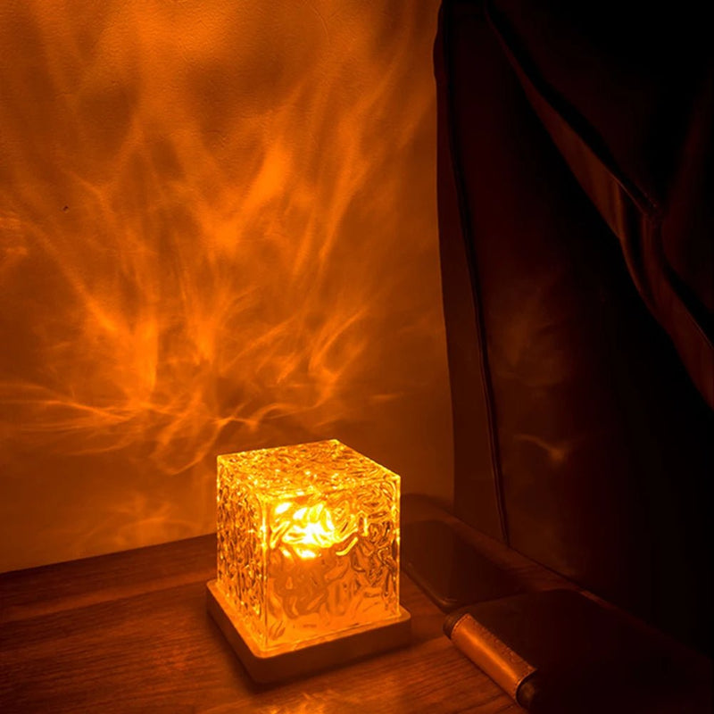 Luminária de Cristal Noturna Dinâmica com Projeção da aurora boureal - achatudostore