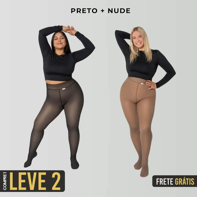 Kit Meia calça forrada Translúcida - Pague 1 e Leve 2 Pares