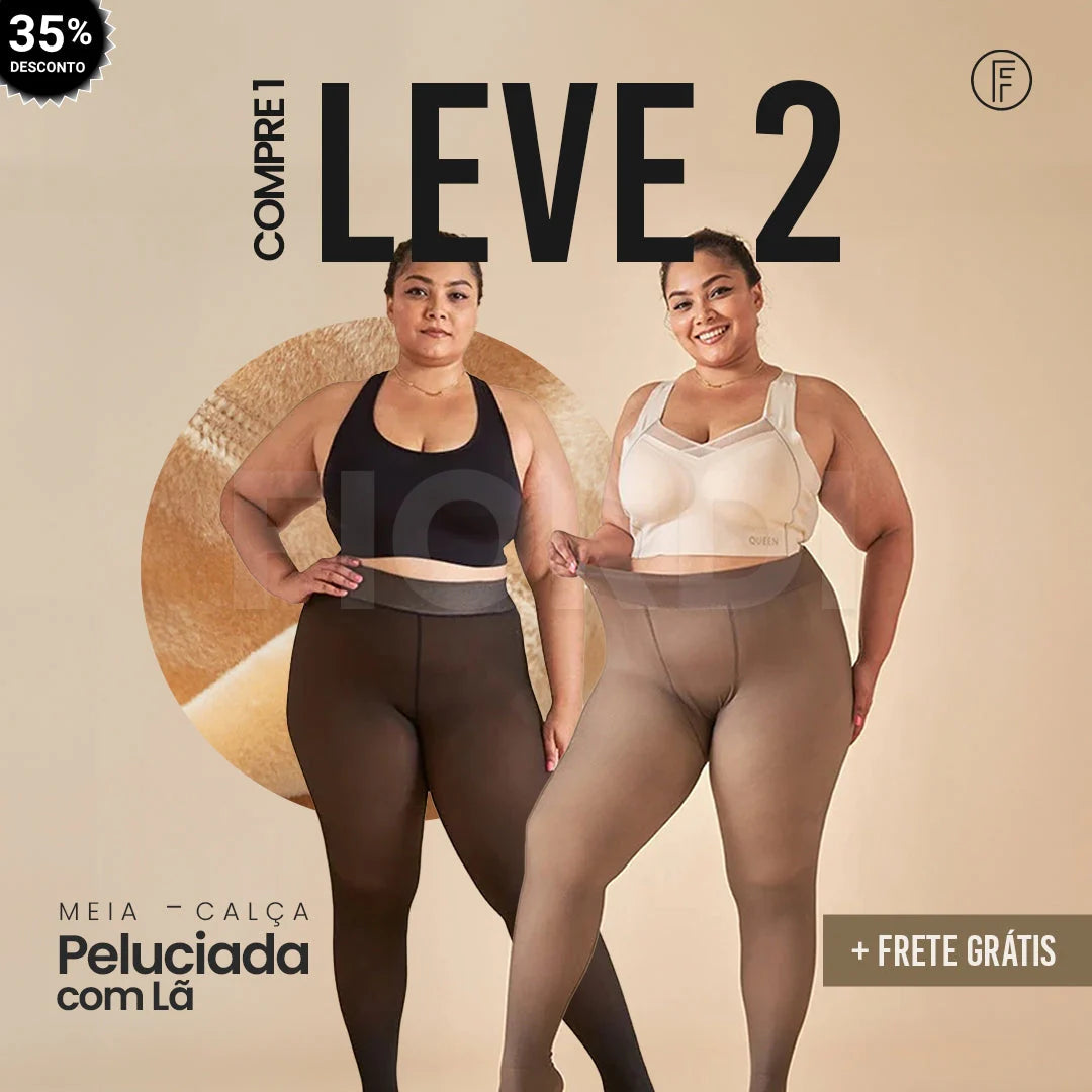 Kit Meia calça forrada Translúcida - Pague 1 e Leve 2 Pares