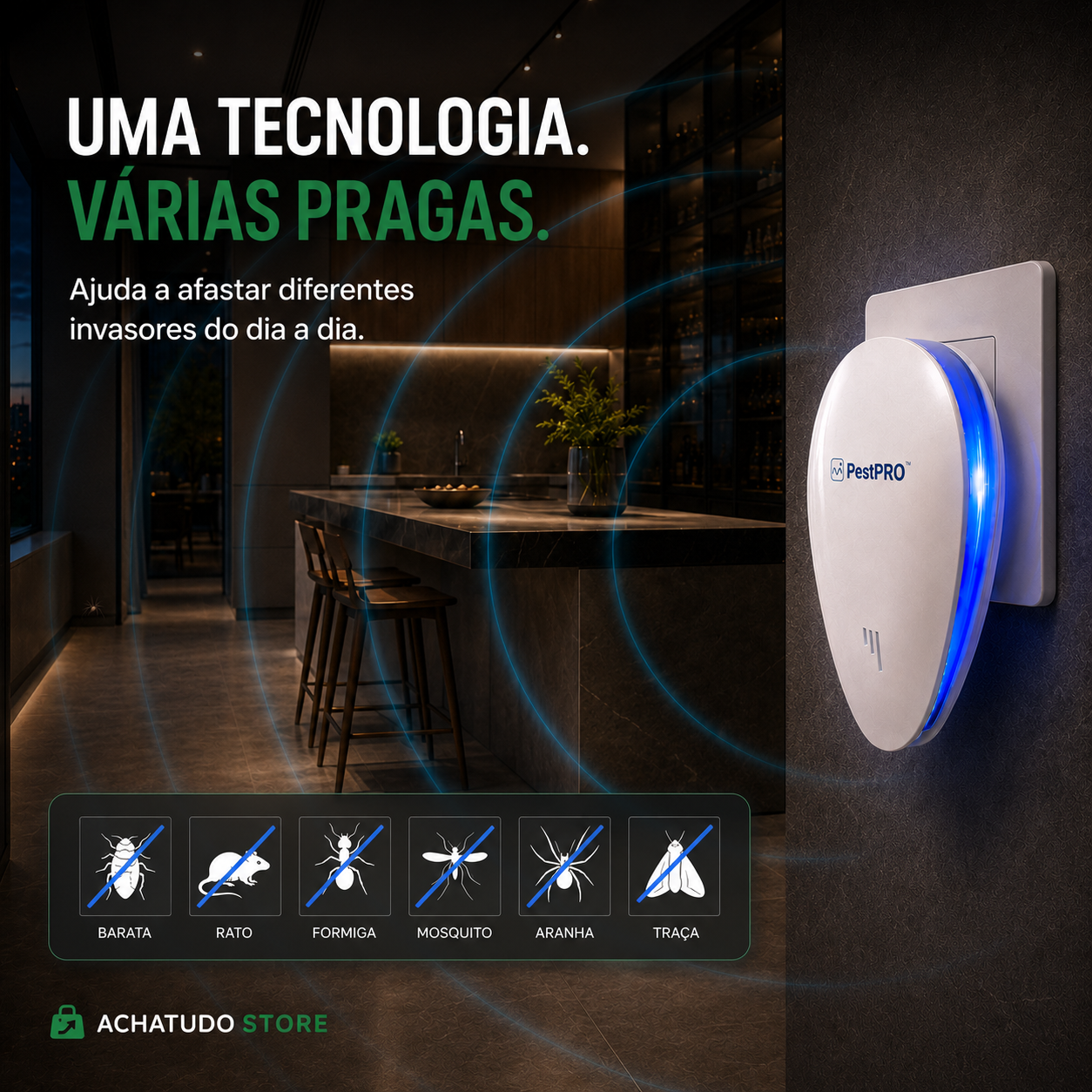 PestPro™ - Repelente Ultrassônico Inteligente