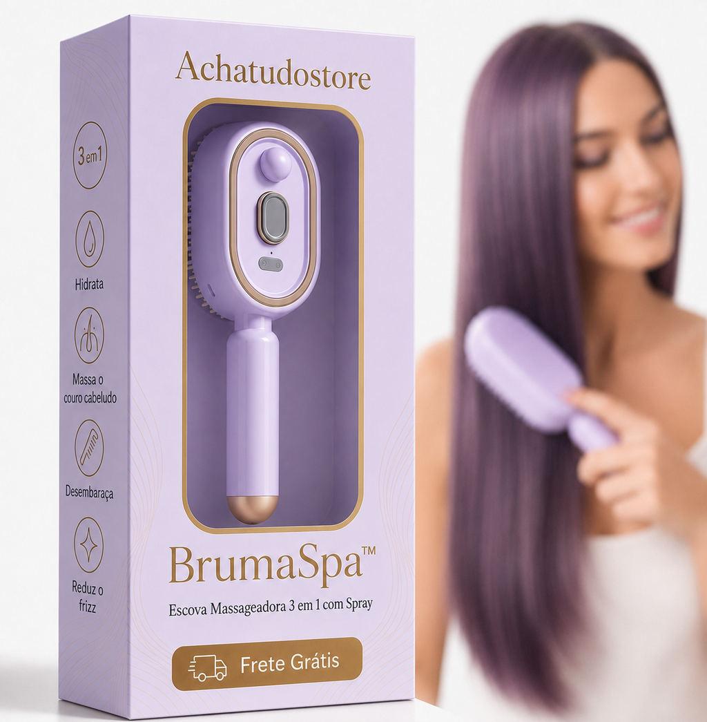 BrumaSpa™ — Escova Massageadora 3 em 1 com Spray