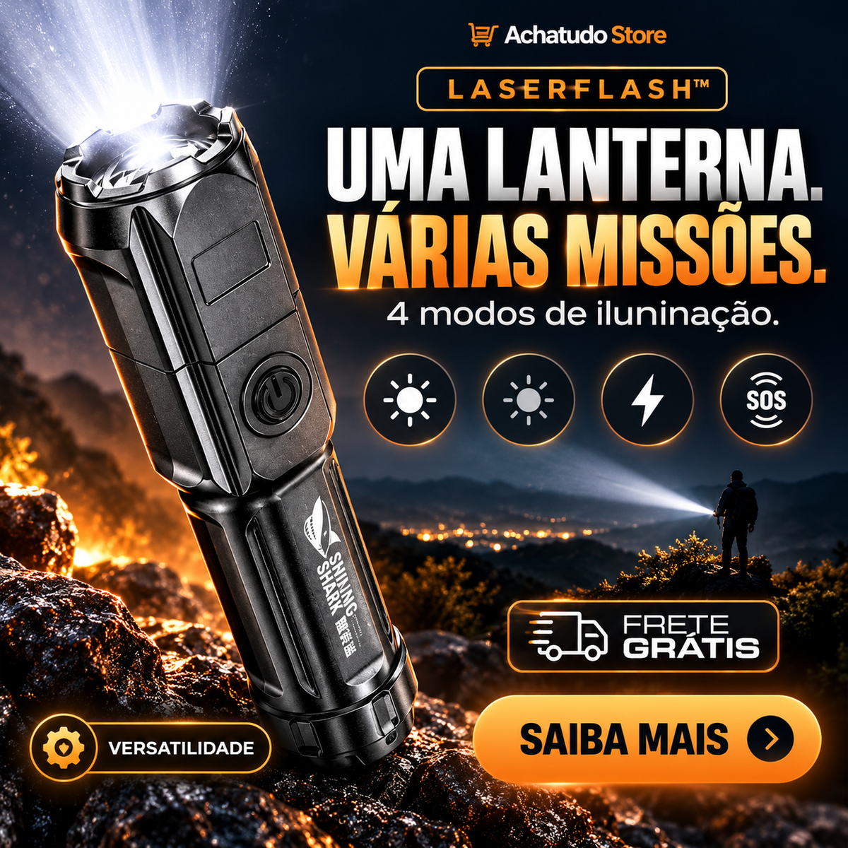 Laser Flash - Super Lanterna 10.000 Lúmens