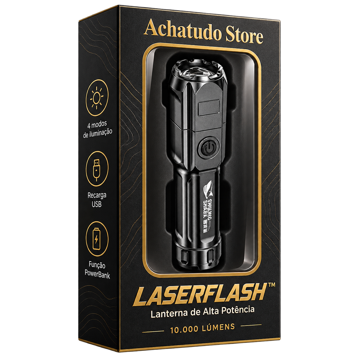 Laser Flash - Super Lanterna 10.000 Lúmens