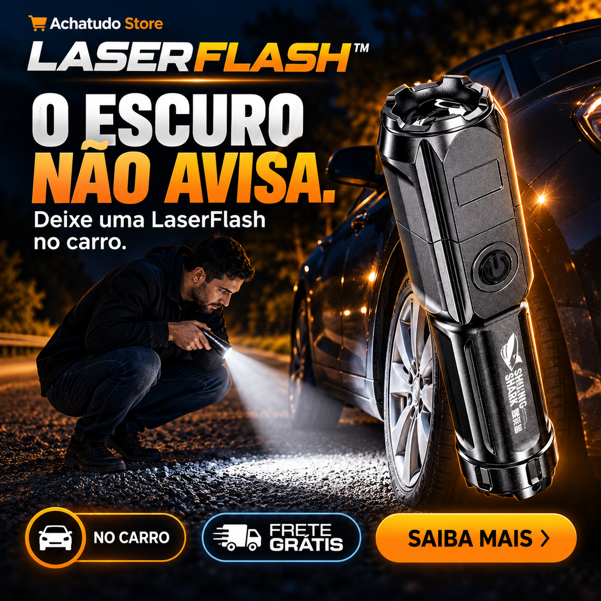 Laser Flash - Super Lanterna 10.000 Lúmens