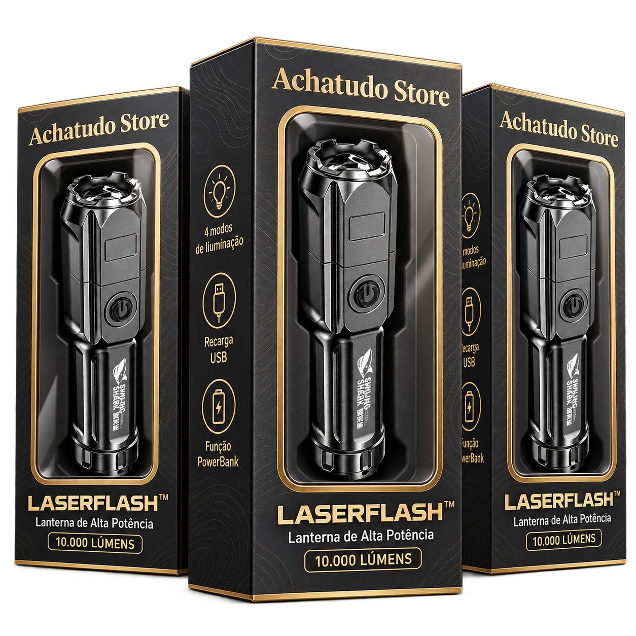 Laser Flash - Super Lanterna 10.000 Lúmens