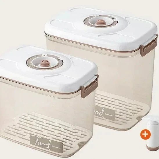 Caixa de Armazenamento de Alimentos à Vácuo - Acompanha Bomba de Vácuo - achatudostore