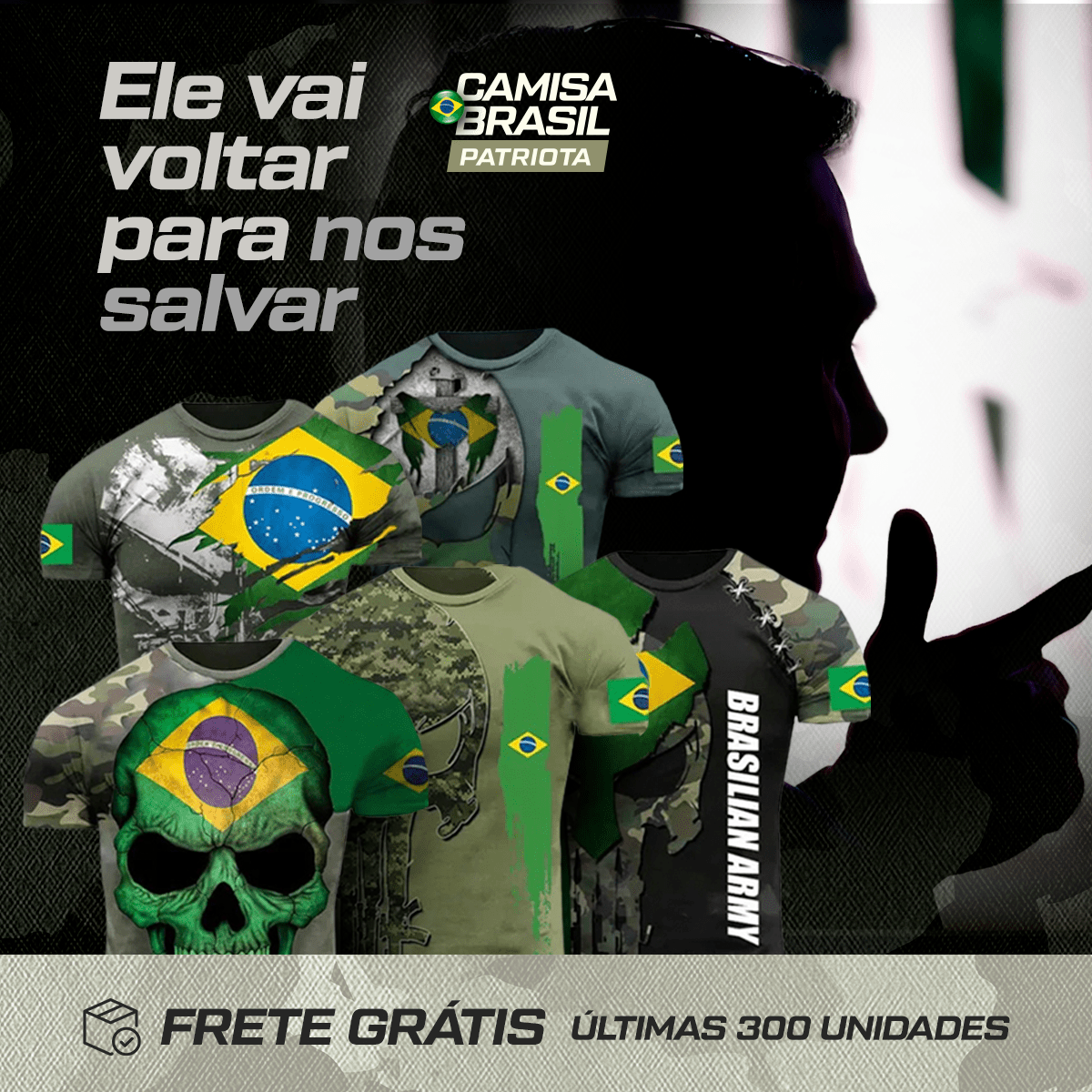 Camisa Brasil Patriota - Ele vai Voltar! - achatudostore