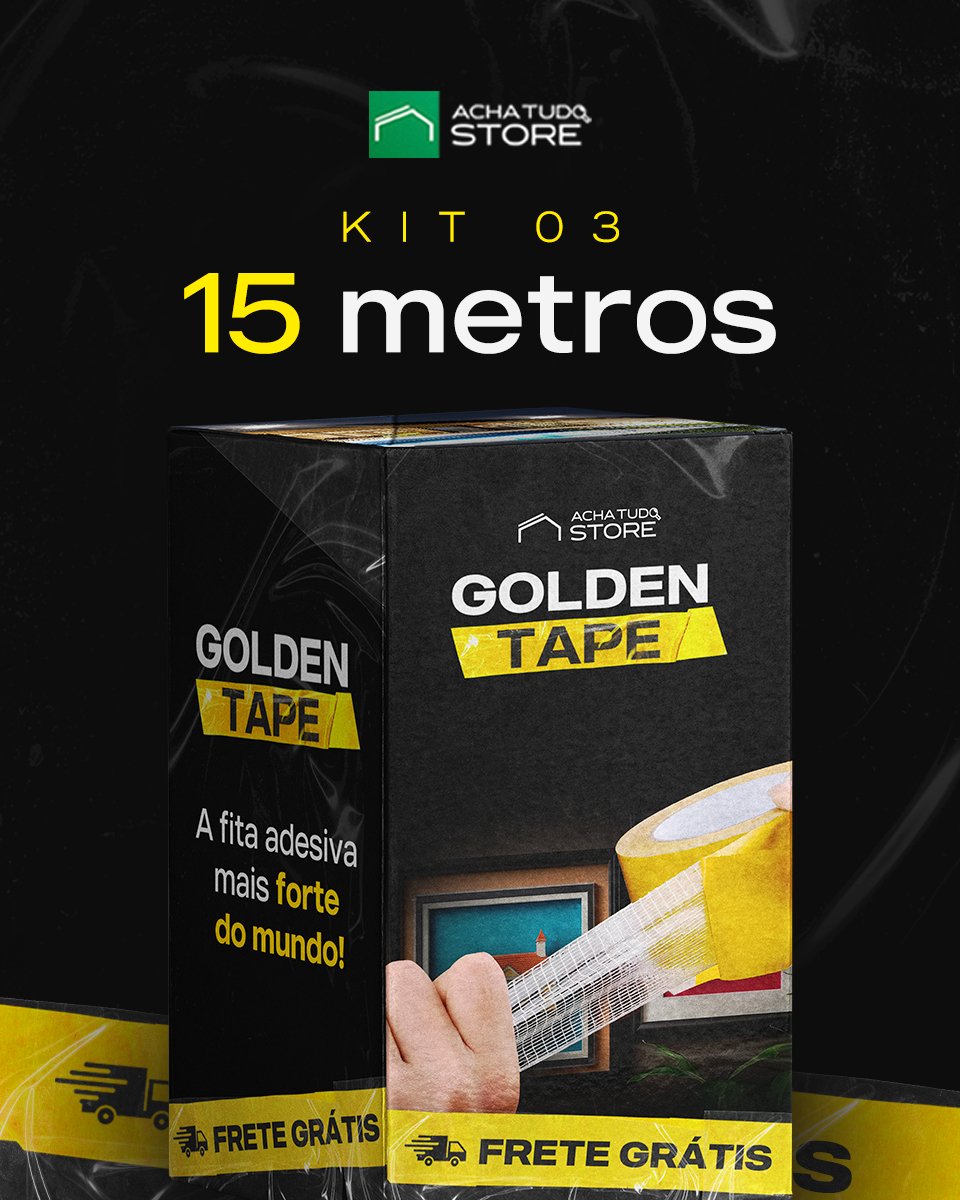 Golden Tape - Fita Adesiva dupla face de Malha Mesh Fiber - achatudostore