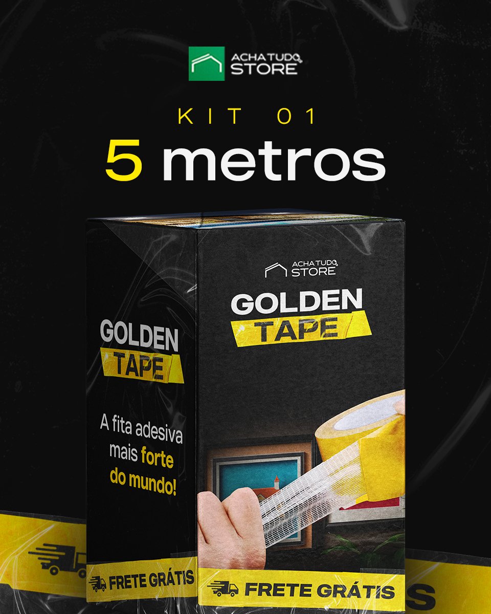 Golden Tape - Fita Adesiva dupla face de Malha Mesh Fiber - achatudostore