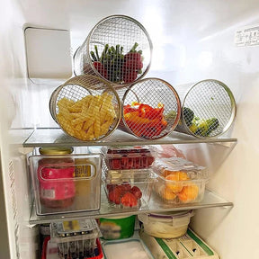 Inox GrillMaster Kit com 3 Unidades - Cesto Redondo de Churrasco - achatudostore