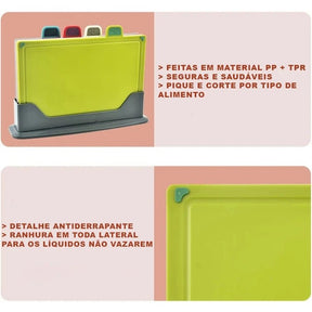 Kit 4 Tabuas De Corte Colorida - achatudostore