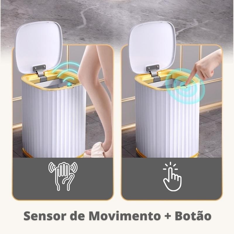 Lixeira para Banheiro e Cozinha Automática com Sensor Inteligente - achatudostore
