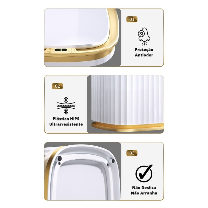 Lixeira para Banheiro e Cozinha Automática com Sensor Inteligente - achatudostore