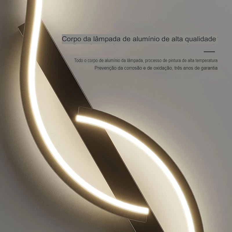 Luminária LED de Parede Moderna - Luz LED Minimalista para Quarto, Cabeceira, Luminárias de Parede - achatudostore