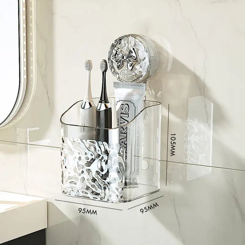 Prateleira Luxuoso com Ventosa e Padrão Glaciar para seu Banheiro - Kit com 2 - achatudostore