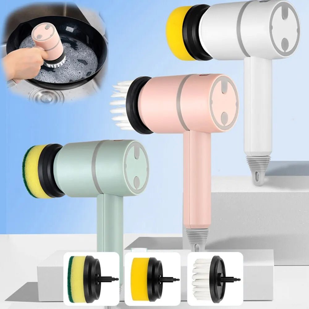 TurboScrub Max - Escova de Limpeza Elétrica Multifuncional Doméstica Recarregável - achatudostore