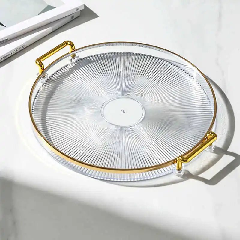 Bandeja de Armazenamento de Luxo com Alça Dourada - achatudostore