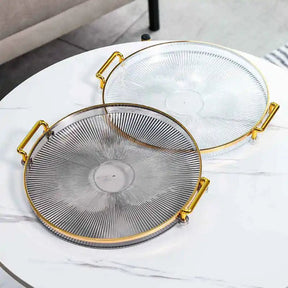 Bandeja de Armazenamento de Luxo com Alça Dourada - achatudostore