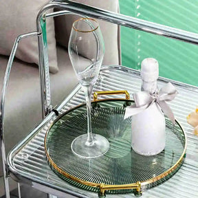 Bandeja de Armazenamento de Luxo com Alça Dourada - achatudostore