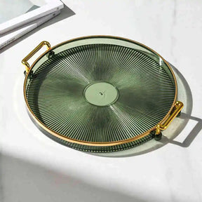 Bandeja de Armazenamento de Luxo com Alça Dourada - achatudostore