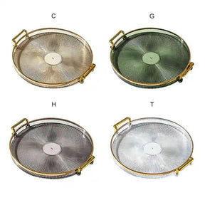 Bandeja de Armazenamento de Luxo com Alça Dourada - achatudostore