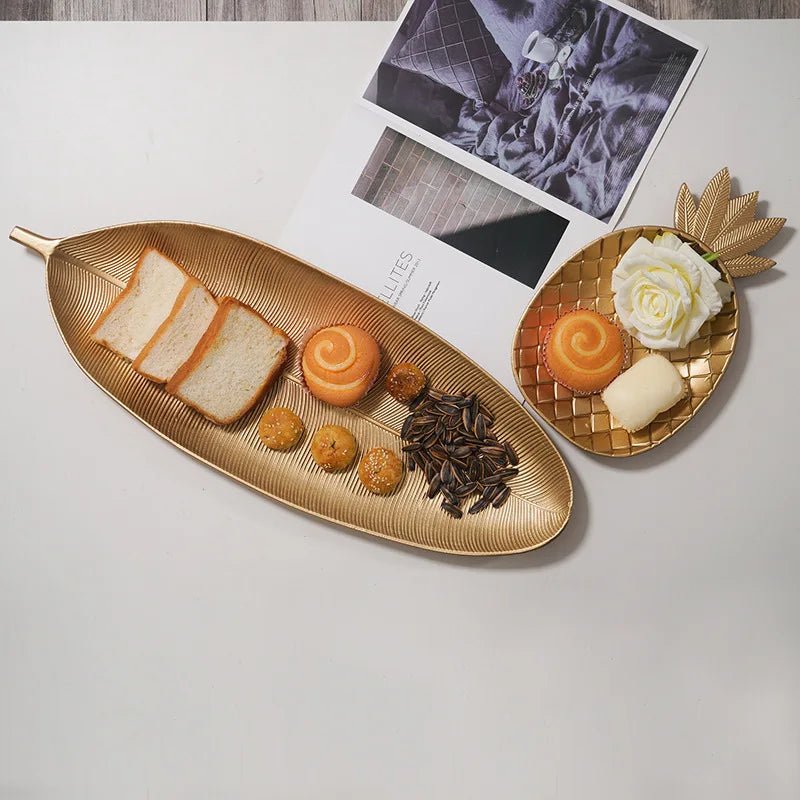 Bandeja Decorativa Nórdica em Forma de frutas e folha - achatudostore