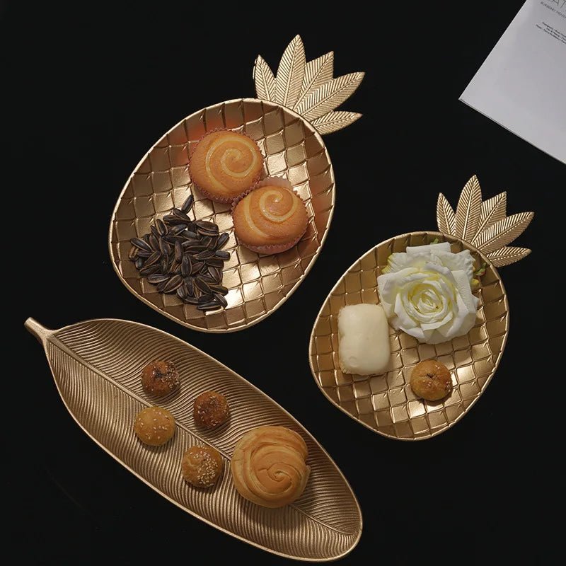 Bandeja Decorativa Nórdica em Forma de frutas e folha - achatudostore