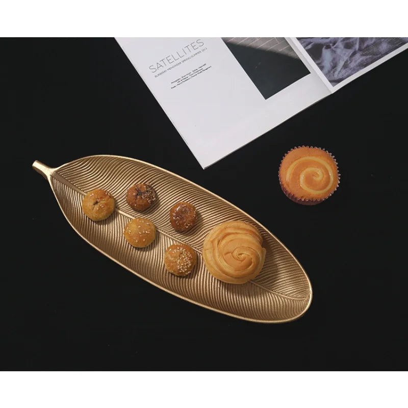 Bandeja Decorativa Nórdica em Forma de frutas e folha - achatudostore