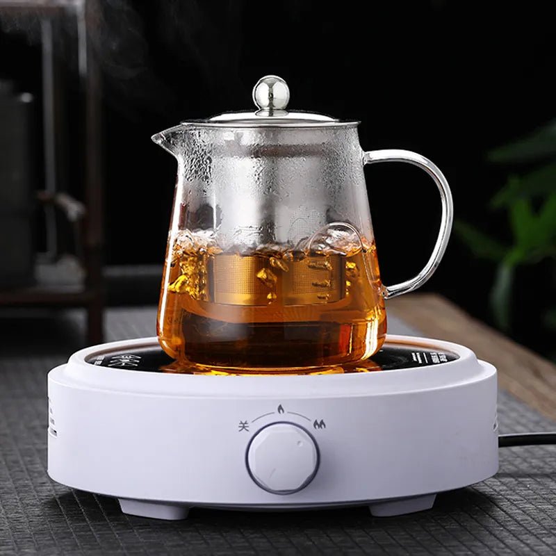 Bule de Vidro Resistente ao Calor com Infusor de Aço Inoxidável para Chá - achatudostore