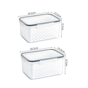 Compre 1 e Leve 2 - Caixa Organizadora para Geladeira com Cesta de Drenagem - Ideal para Frutas, Legumes e Despensa - achatudostore