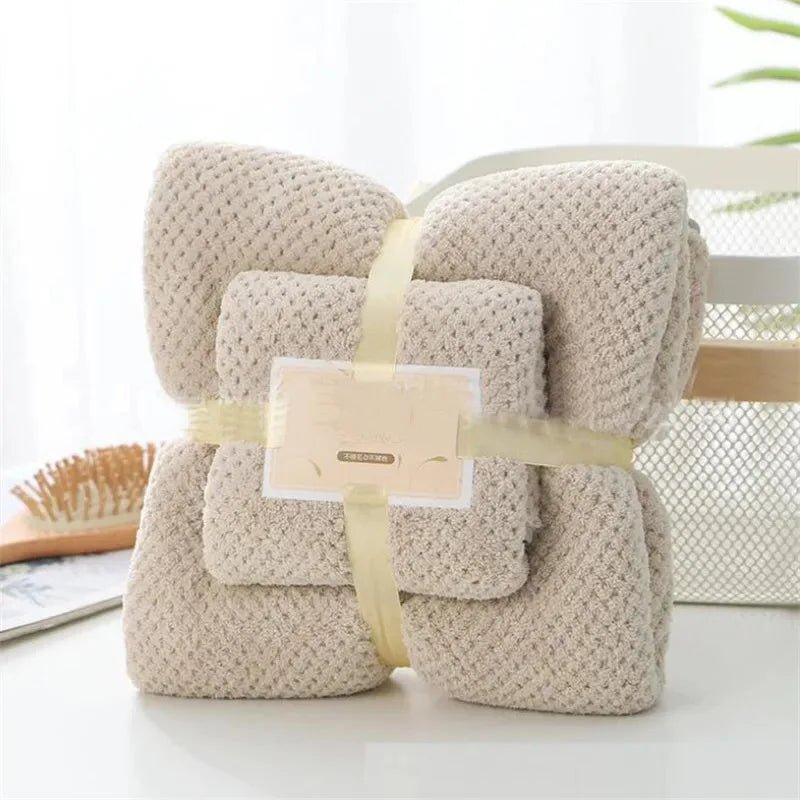 Conjunto de Toalhas em Microfibra Absorvente - Toalha de rosto e toalha de banho - achatudostore