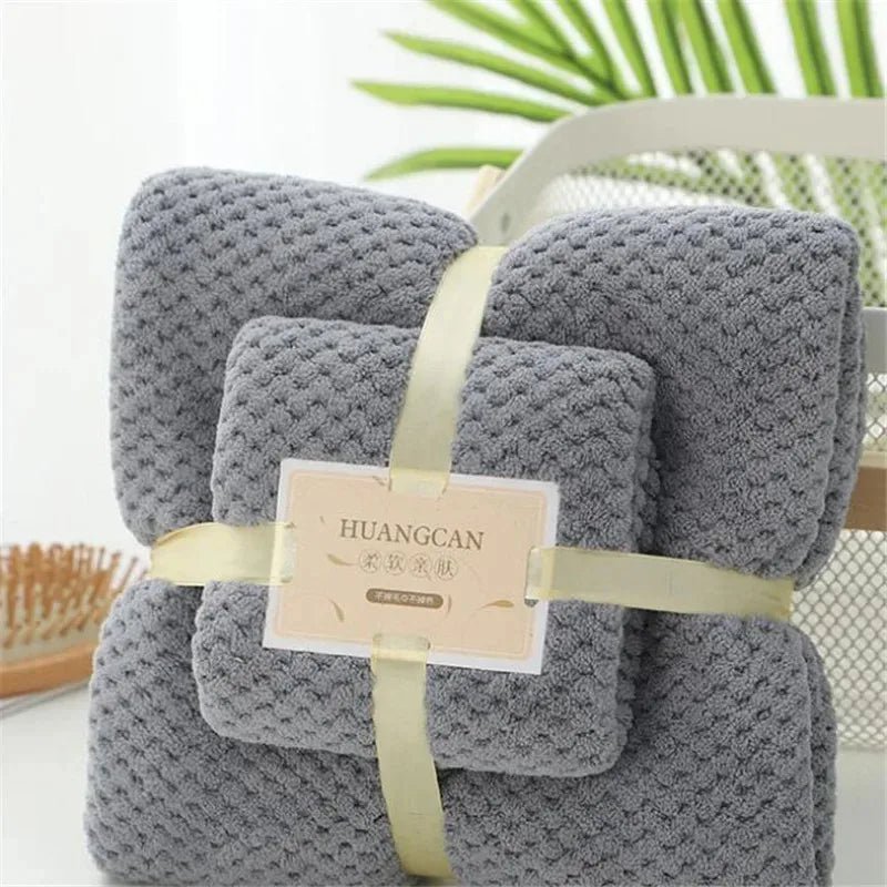 Conjunto de Toalhas em Microfibra Absorvente - Toalha de rosto e toalha de banho - achatudostore