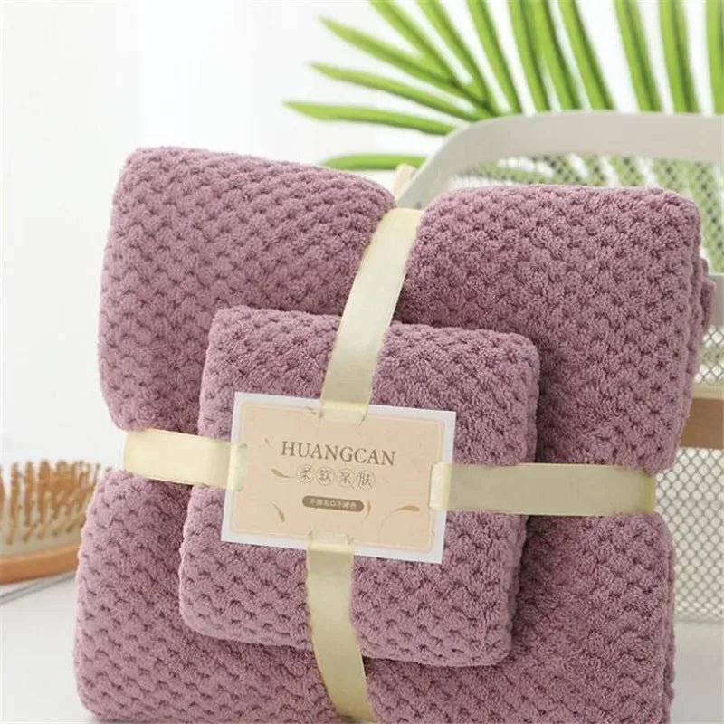 Conjunto de Toalhas em Microfibra Absorvente - Toalha de rosto e toalha de banho - achatudostore