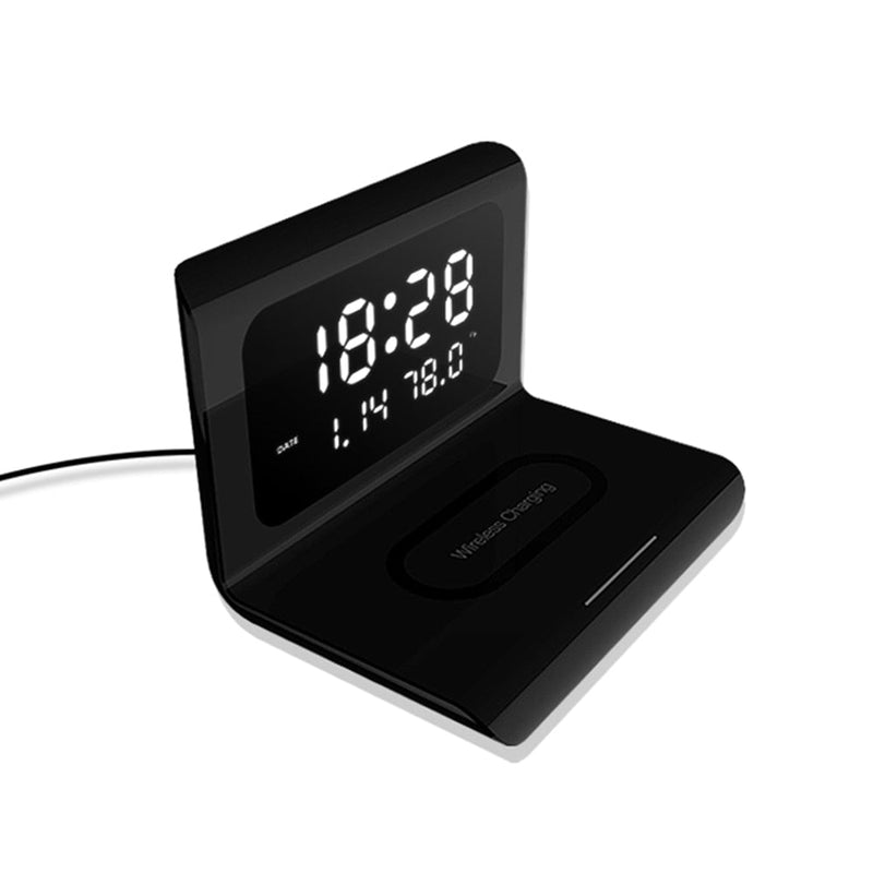 DigitalStation 4 em 1 Multifuncional - Carregador por Indução, Hora, Calendário e Temperatura - achatudostore