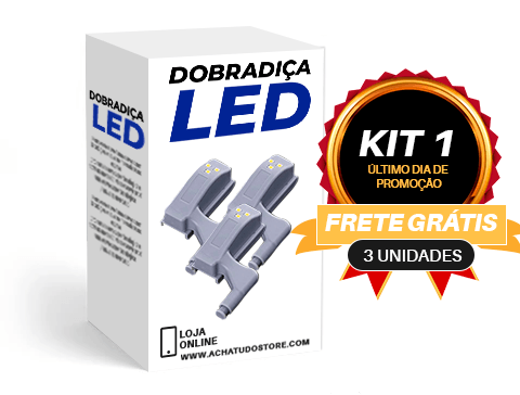 Dobradiça LED - Sensor Inteligente com Luz Led para Dobradiças - achatudostore