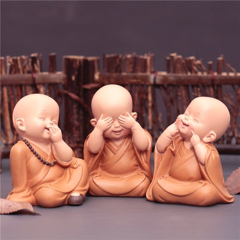 Escultura Decorativa 3 Monges - achatudostore