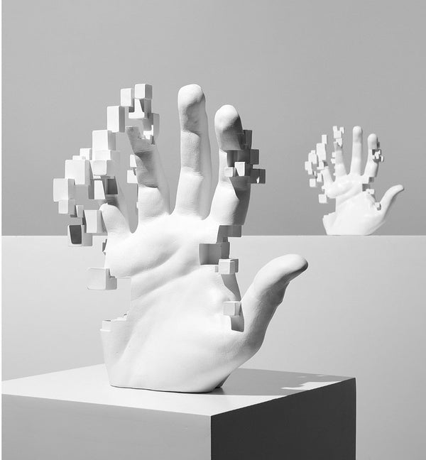 Escultura Decorativa Mão Abstrata - achatudostore