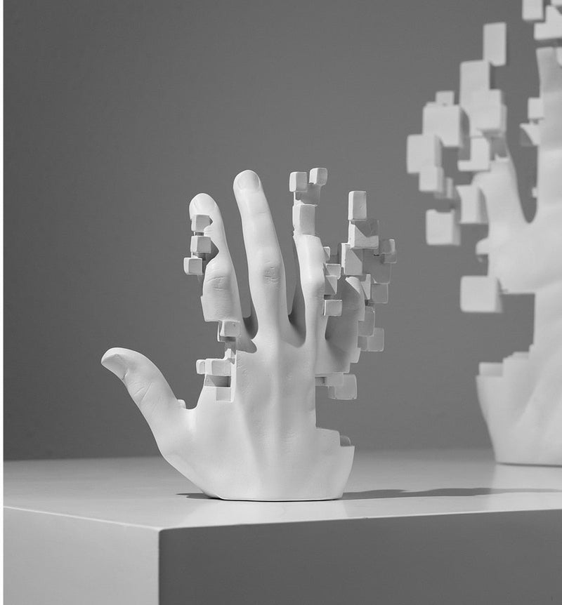 Escultura Decorativa Mão Abstrata - achatudostore