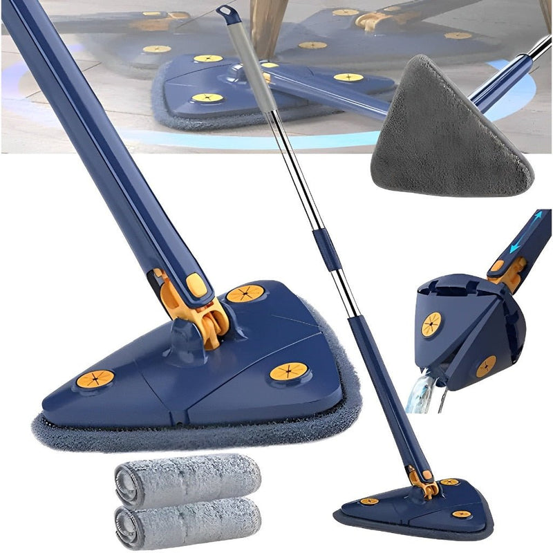 Esfregão Triangulo Mop De Limpeza Ajustável Giratória 360° - achatudostore