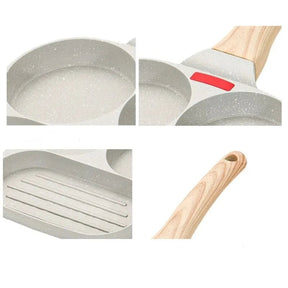 Frigideira Antiaderente com 3 Furos/4 Furos com Cabo de Madeira - achatudostore