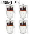 Kit com 4x Copos Criativos com Parede Dupla de Vidro Borosilicato - Resistentes ao Calor para Chá, Leite, Café, Água - achatudostore