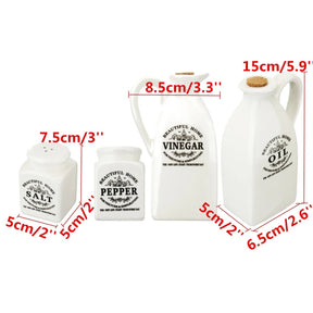 Kit com 4x Pote de tempero de cerâmica com tampa de cortiça - achatudostore