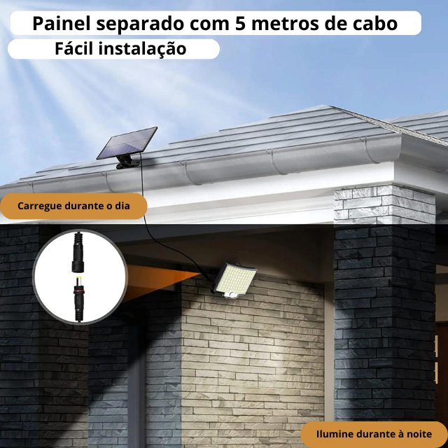 Lâmpada Solar 106 Leds - Sensor de movimento incluso - achatudostore